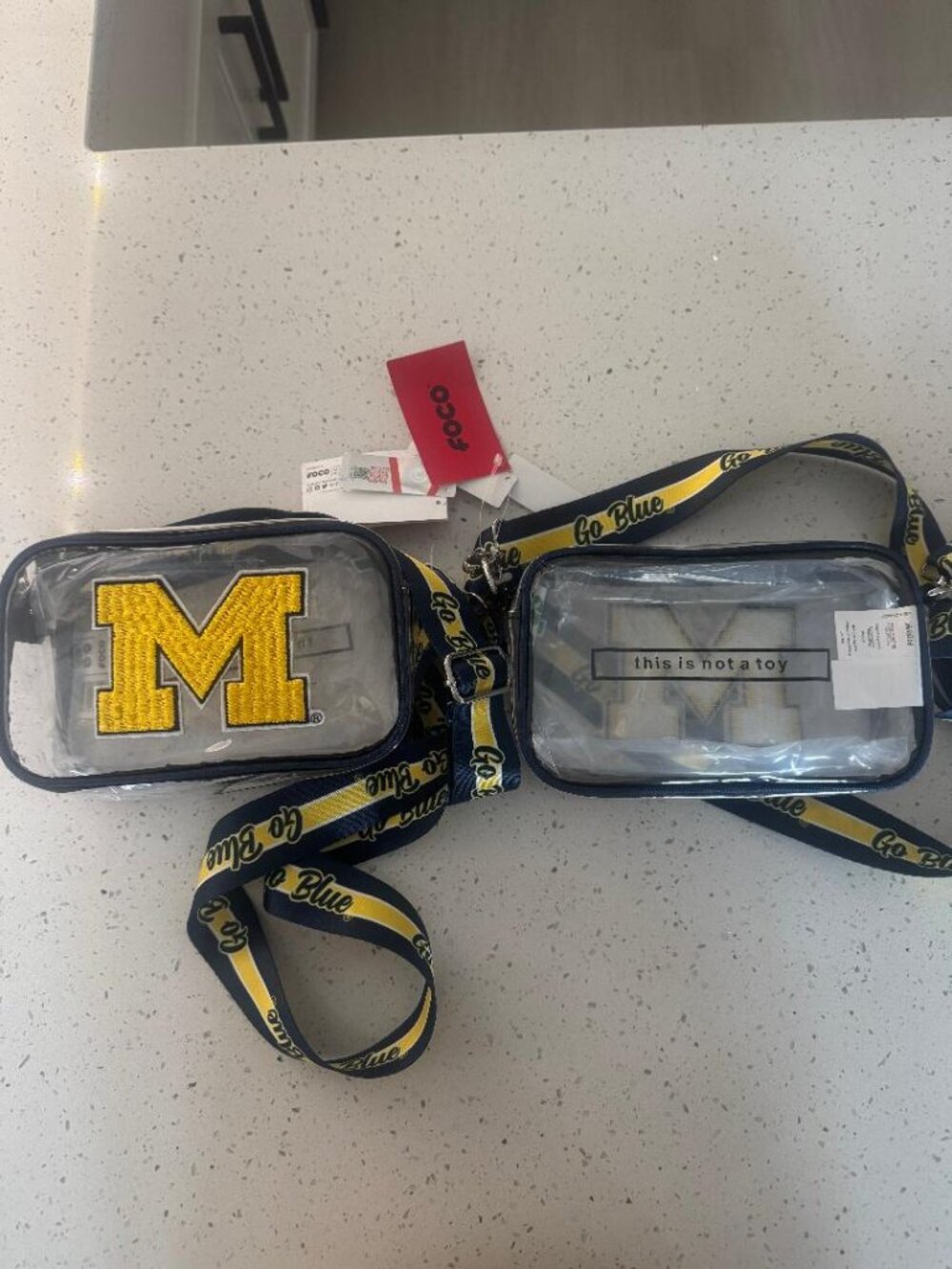 U of M Wolverines Clear Stadium Crossbody Bag - Go Blue!